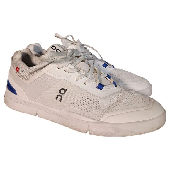 On Cloud Running The Roger Spin Shoes Mens 7 White Blue Tennis CloudTec 40
